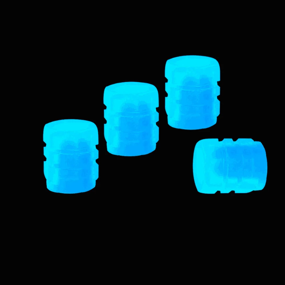Luminous Valve Caps Fluorescent Green Blue Night Glowing Car Motorcycle Bicycle Wheel Styling Tyre Rim Hub Luminous Cap Decor