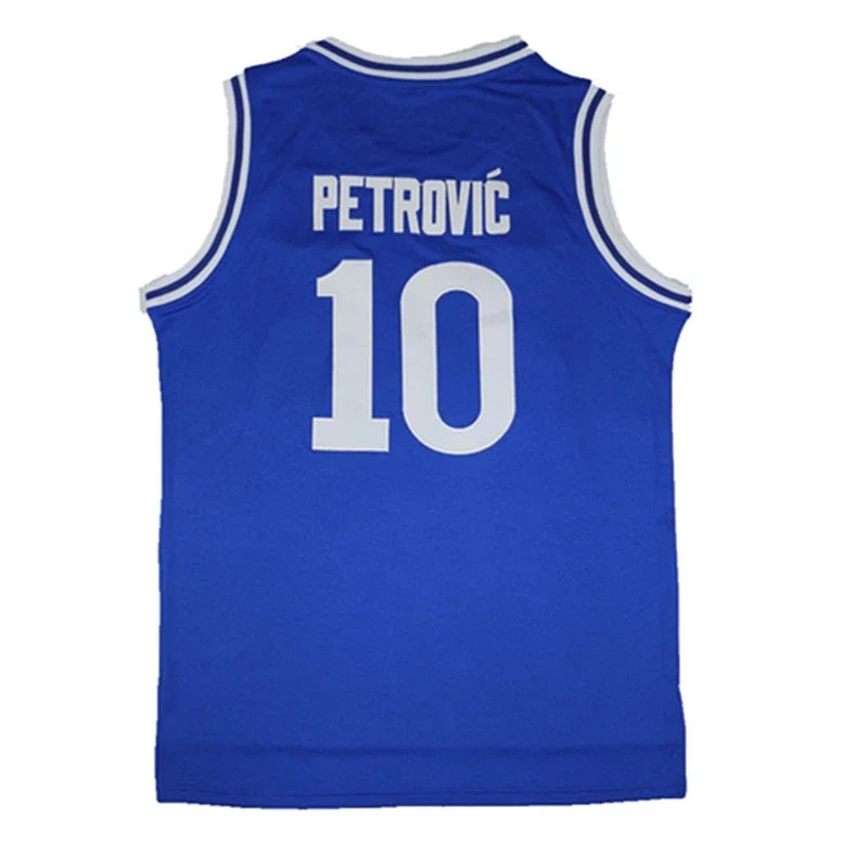 Sport Basketball jerseys CIBONA 10 PETROVIC Jersey Embroidery Sewing Outdoor Sportswear Hip-hop Culture Movie BULE