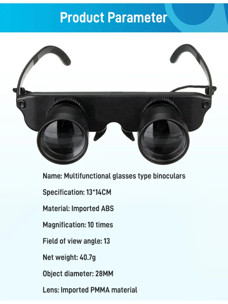 Fishing binoculars magnifying head multifunctional glasses eyeglasses HD portable telescope for outdoor bird watching, sports