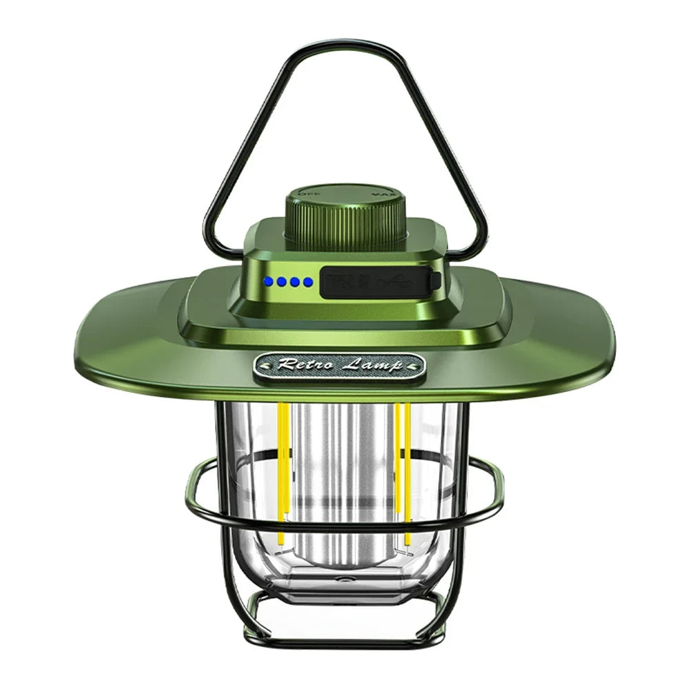 Mini Vintage Metal Hanging Lanterns 2000mAh Portable Camping Lamp USB Rechargeable Waterproof Outdoor Garden Lamp Tent Light