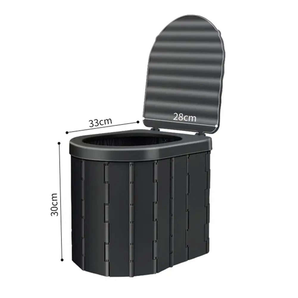Camping Folding Toilet with Lid Great Load Bearing Travel Toilet Wide Seat Adult Car Potty with Storage Bag And Trash Bags