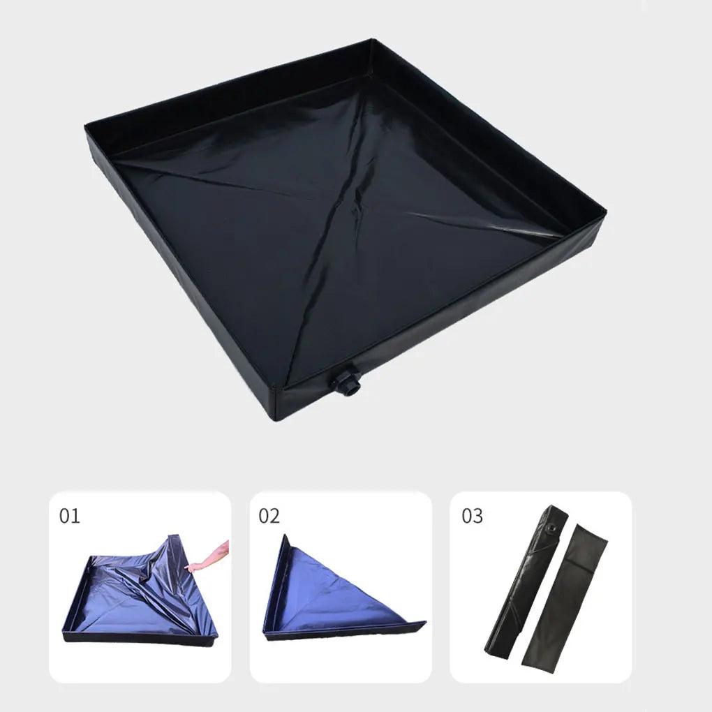 Folding Shower Tent Base 104x104x13cm Portable Shower Tray with Drain Use with Portable Shower Canopy Base for Indoor Outdoor