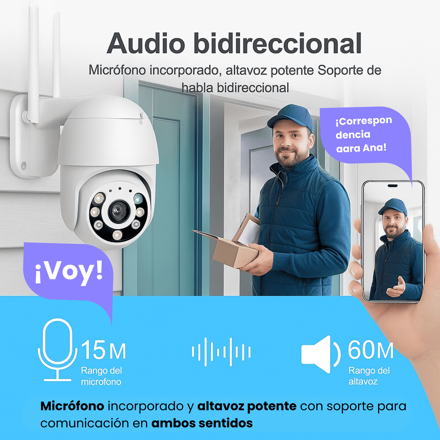 Cámara de vigilancia IP WIFI de 8 MP con zoom digital de 8X, inalámbrica, para exteriores, seguimiento automático, visión nocturna a color, monitor de seguridad CCTV.