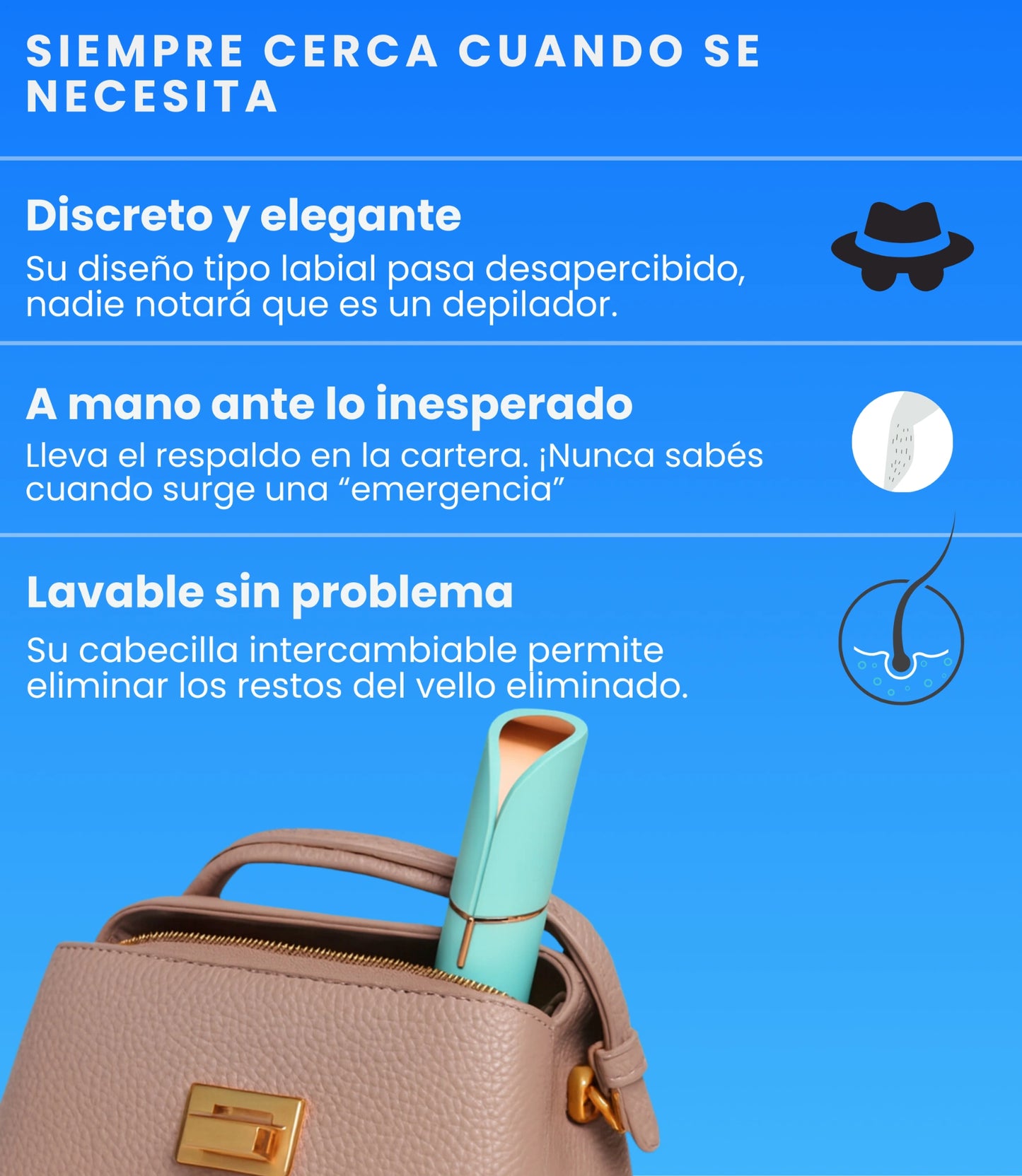 Depilador Facial Lisse Pro | Depilador de Bolsillo Recargable y Lavable