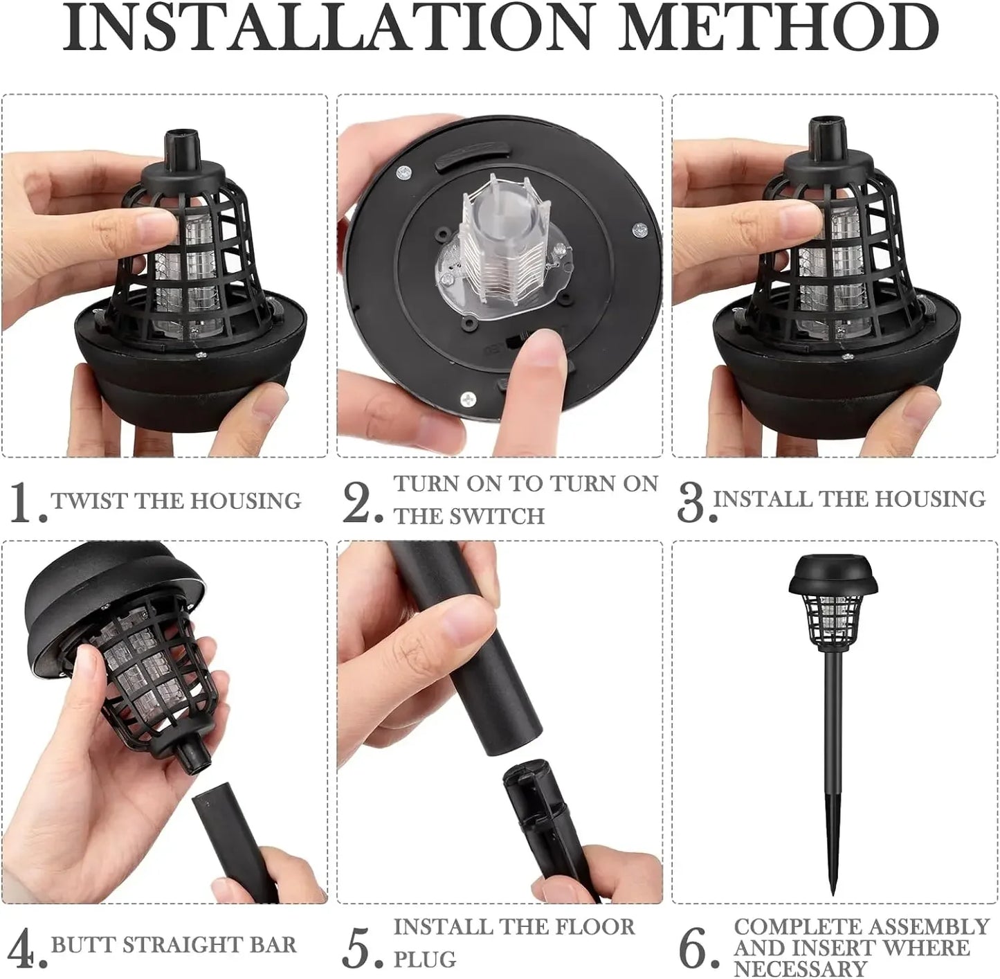 Solar Mosquito Killer Lamp Waterproof Outdoor Villa Garden Fly Trap Outdoor Courtyard Mosquito Attractor Electric Insect Killer