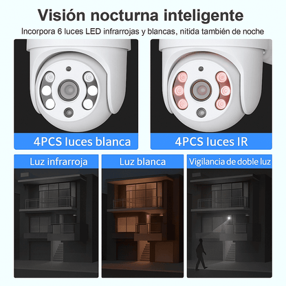 Cámara de vigilancia IP WIFI de 8 MP con zoom digital de 8X, inalámbrica, para exteriores, seguimiento automático, visión nocturna a color, monitor de seguridad CCTV.