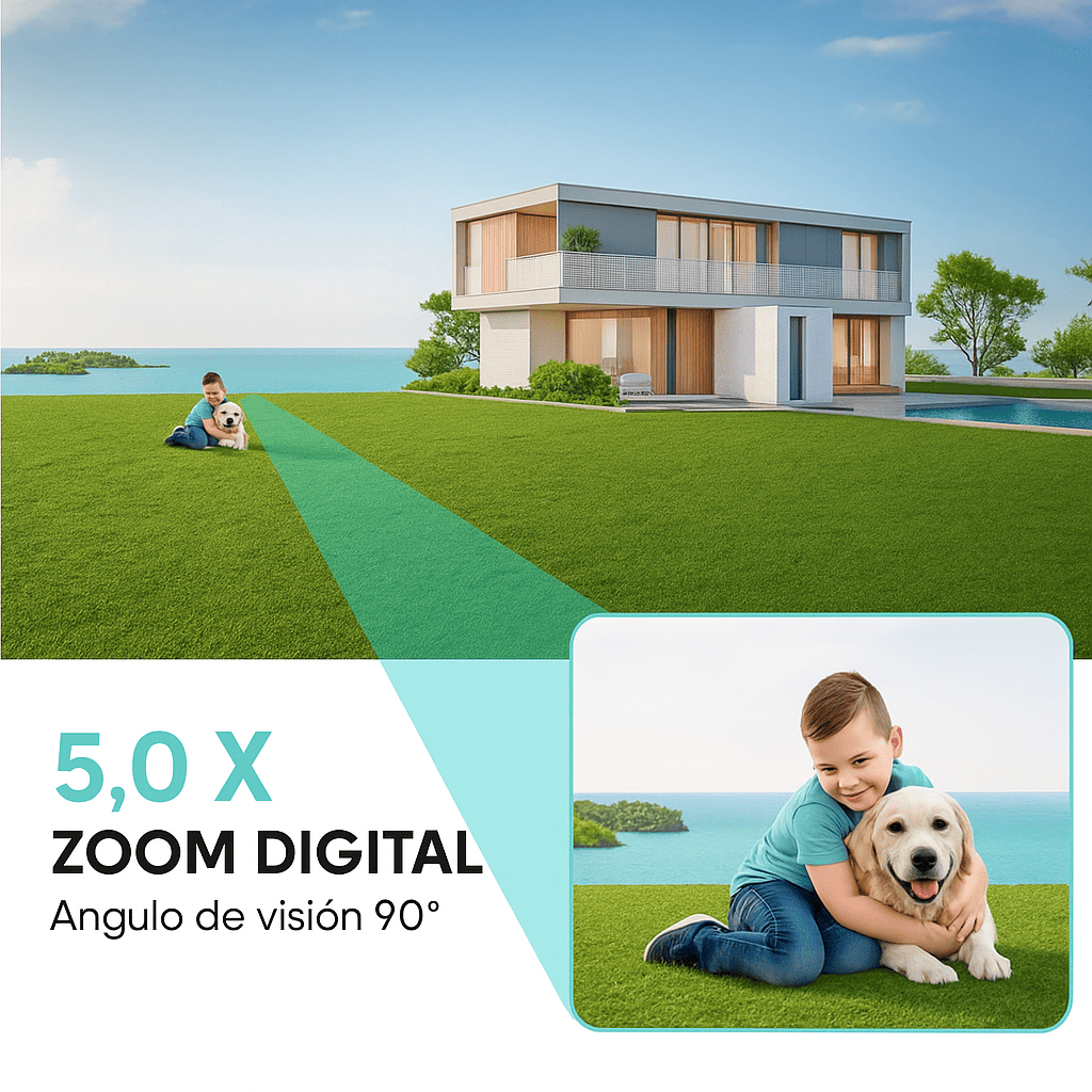 Cámara de vigilancia IP WIFI de 8 MP con zoom digital de 8X, inalámbrica, para exteriores, seguimiento automático, visión nocturna a color, monitor de seguridad CCTV.