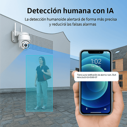Cámara de vigilancia IP WIFI de 8 MP con zoom digital de 8X, inalámbrica, para exteriores, seguimiento automático, visión nocturna a color, monitor de seguridad CCTV.