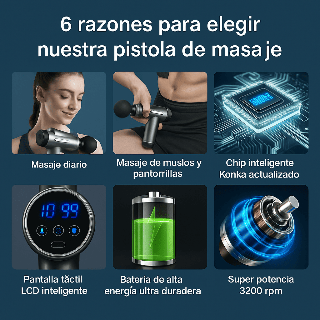 Pistola de masaje vibratoria portatil