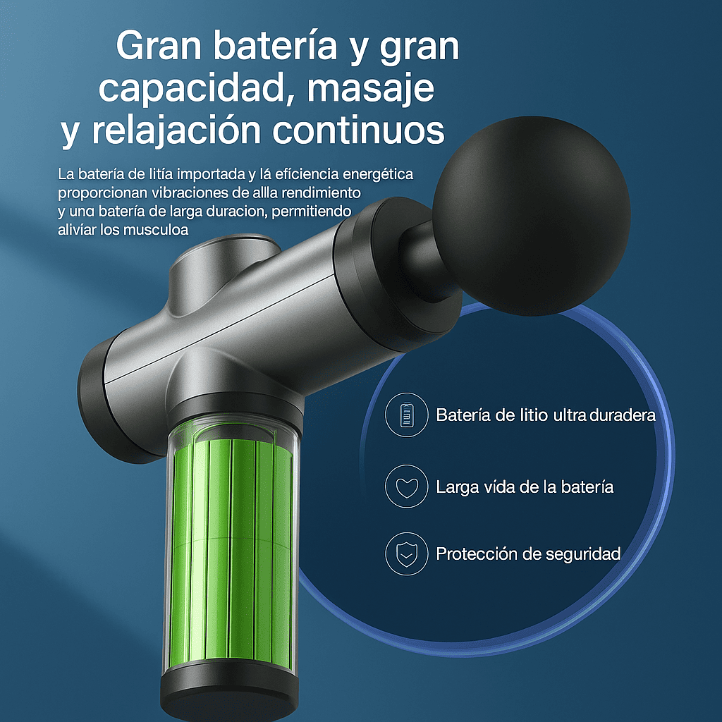 Pistola de masaje vibratoria portatil