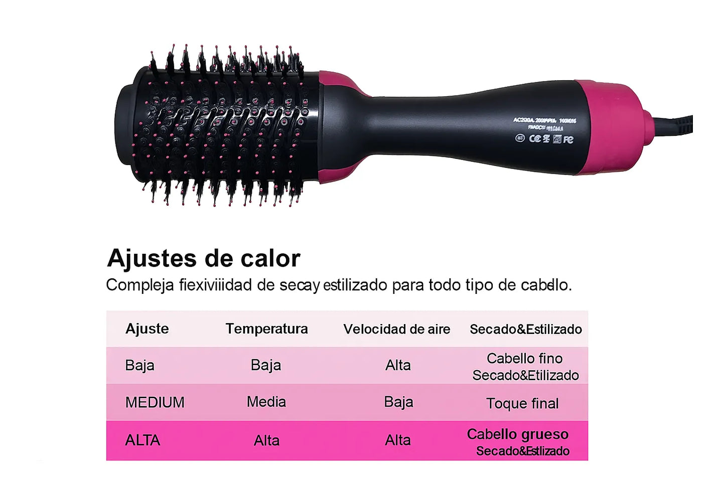 Cepillo alisador y secador, peina y evita el frizz para mantener tu cabello suave, brillante y si enredo.