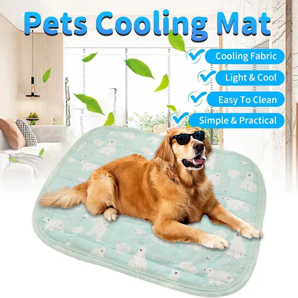 Summer Pet Ice Silk Mat Cat Dog Cooling Pad Mattress Sleeping Pad Washable Sofa Breathable Pet Dog Bed Pet Supplies