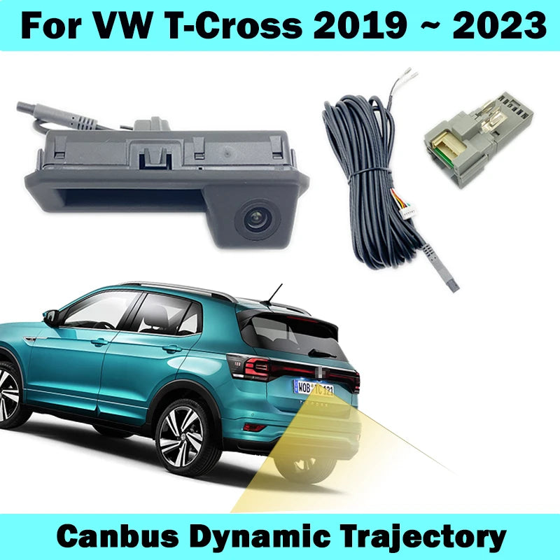 HICAMRUI Rear Camera for VW  Volkswagen T Cross T-Cross 2019-2025 Canbus Dynamic Trajectory Camera Plug and play without coding