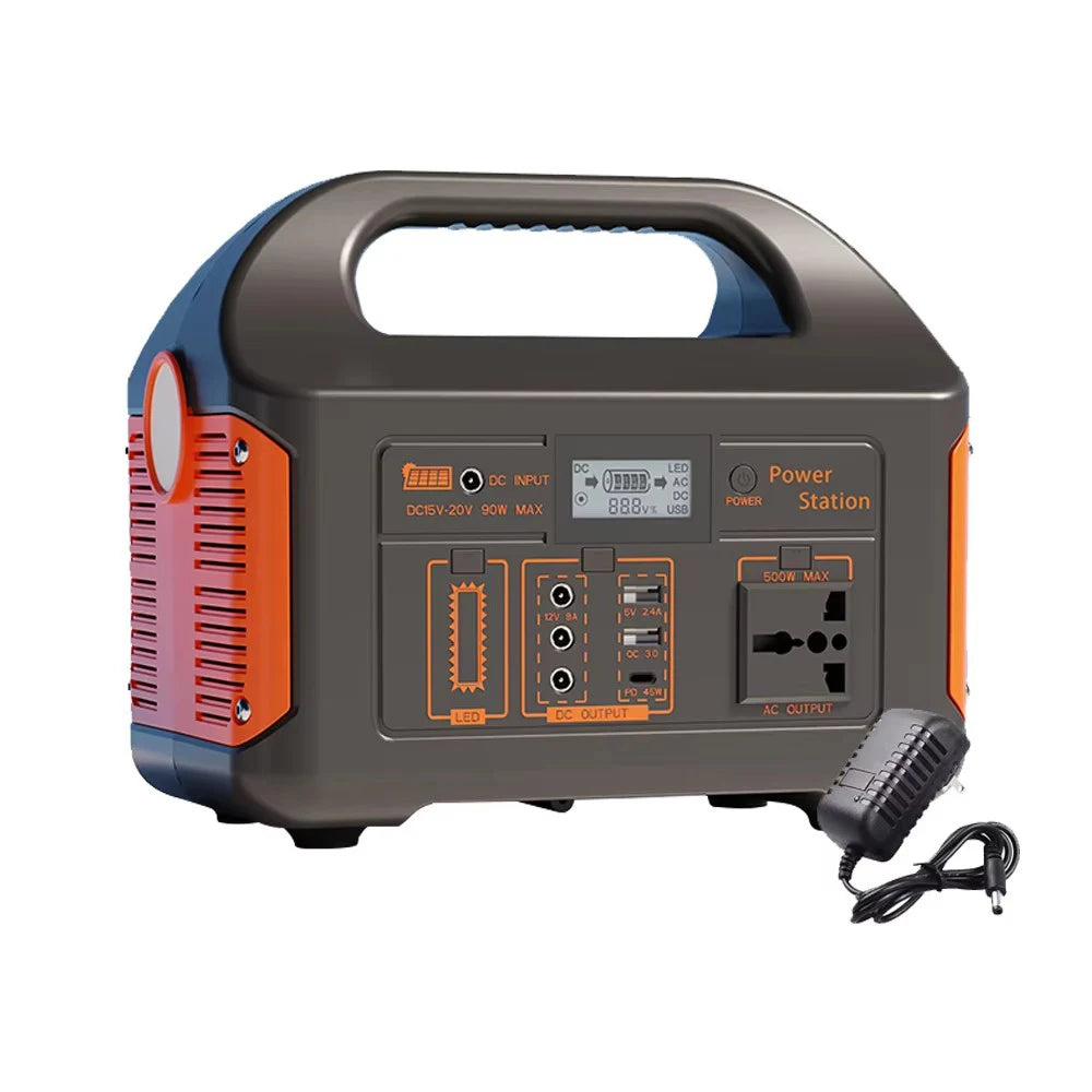 Solar Generator 460Wh Portable Power Station 300W 500WLiFePo4 Batteries 110V 220V Energy Storage Supply LED For Camping RV Trip