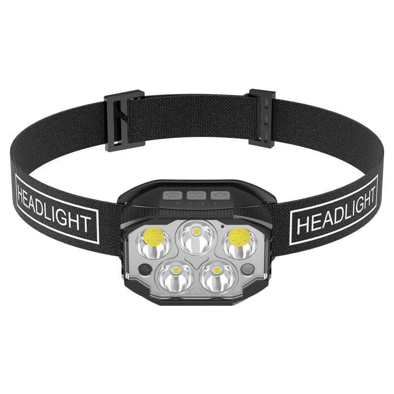 1200 Lumen Led Rechargeable Headlamp Motion Sensor HeadLight Waterproof Head Flashlights For Outdoor Camping Fishing Head Lamp