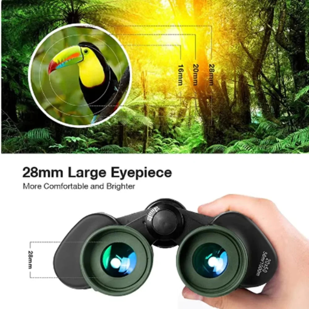 50000M German Military 20X50 Zoom HD BAK4-Prism Powerful Binoculars Long Range Professional Telescope For Outdoor Camping Travel