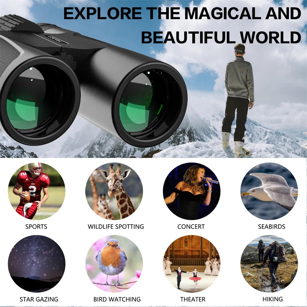 Suncore TL12X42 Professional Waterproof Binoculars Portable HD Telescope Large 42mm Objective Lens for Outdoor Camping