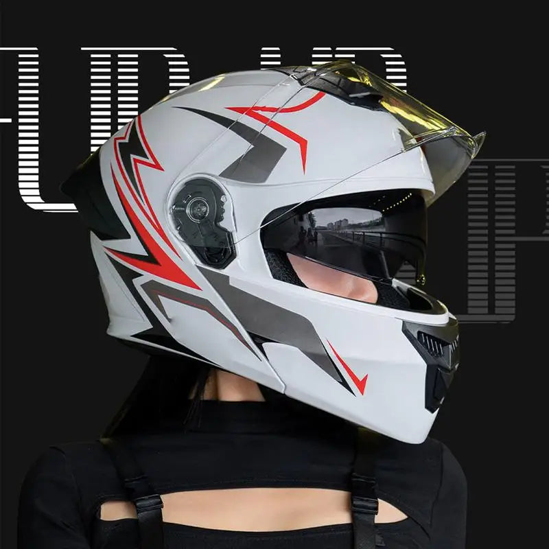 Adult Motorcycle Helmet Motorcycle Open Face Helmet Double Visor Protective Gear Headgear For Racing Street Riding Sportbike