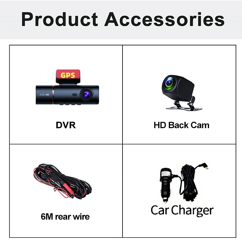 3 Channel Car DVR UHD 4K 3-Lens Inside Vehicle Dash Cam Three Way Camera DVRs Recorder Video Registrator GPS Dashcam Camcorder
