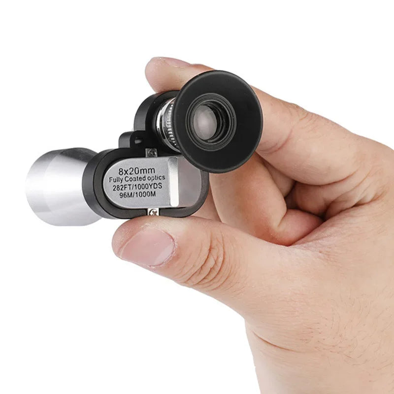 8x20 HD Monocular Telescope - Waterproof & Compact Focus, BAK4 Prism for Hunting/Camping/Birdwatching (Portable Zoom)