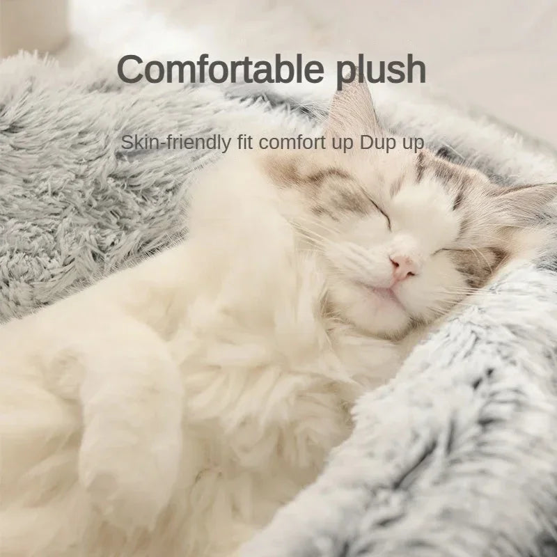 Long Haired Fur Shell Nest Crystal Velvet Warm Thick Sleeping Bag Cat Sleeping Bag Autumn Winter Universal Cat Nest Dog Nest