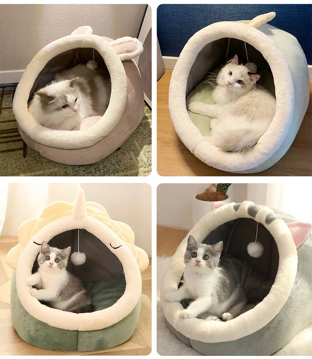 Super Cat Bed Warm Pet House Kitten Cave Cushion Pets House Warm Sleeping Dog Basket Tent Small Dog Mat Supplies Bed For Cats