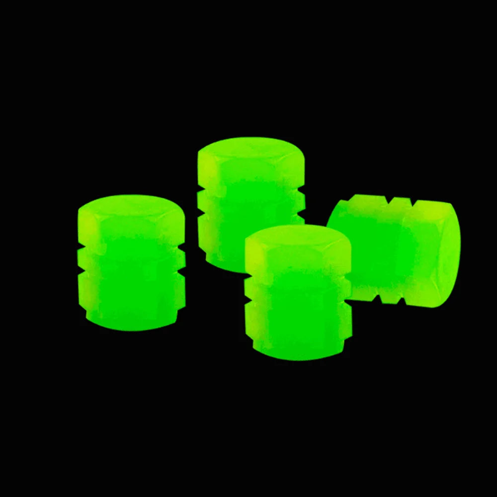Luminous Valve Caps Fluorescent Green Blue Night Glowing Car Motorcycle Bicycle Wheel Styling Tyre Rim Hub Luminous Cap Decor