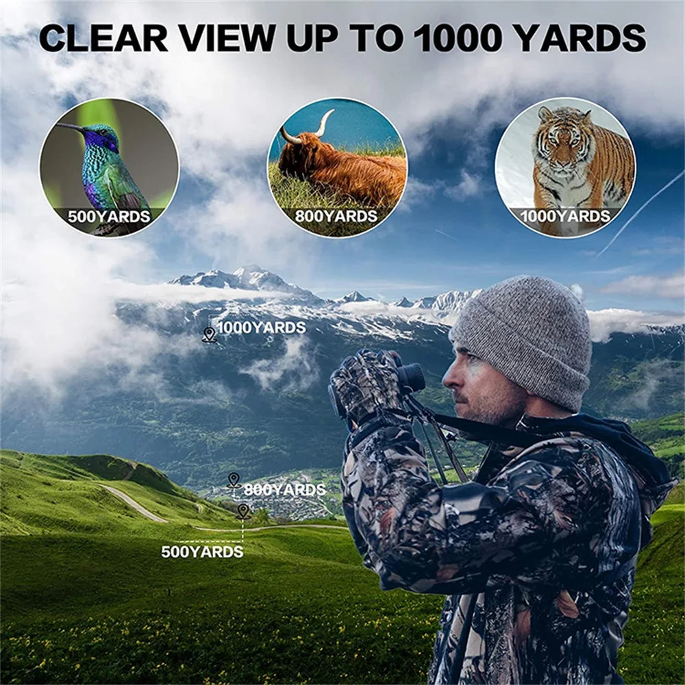 Suncore TL12X42 Professional Waterproof Binoculars Portable HD Telescope Large 42mm Objective Lens for Outdoor Camping