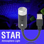 Blue USB Star Night Atmosphere Light Projector Auto Rotating Music Control Adjustable Romantic Decor Car Bedroom Party Ceiling