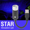 Blue USB Star Night Atmosphere Light Projector Auto Rotating Music Control Adjustable Romantic Decor Car Bedroom Party Ceiling