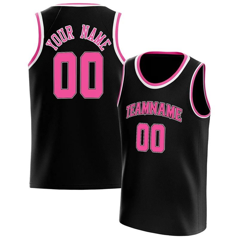 Fashion Black Basketball Tank Tops Summer Trend Custom Name Team Name Men Women Sports Vest Casual Oversized Team Uniforms Tops
