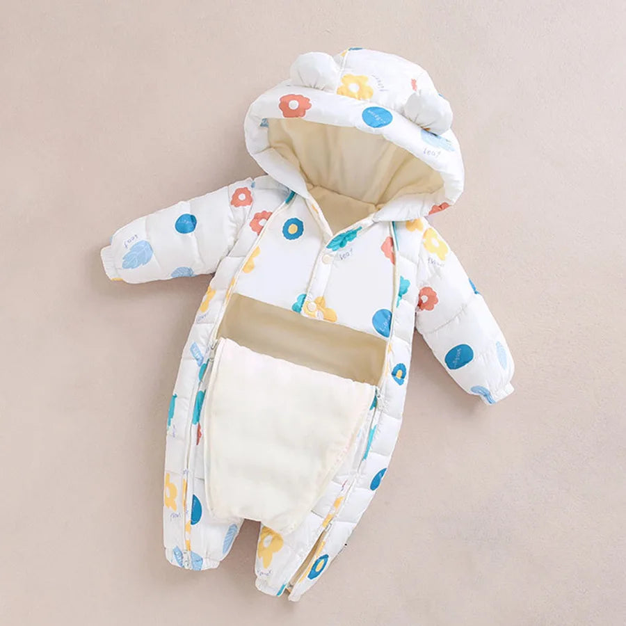 New born Autumn Winter Overall For Children Infant Thicken Clothes Boy Hooded Baby costume little Girls clothing toddler Romper