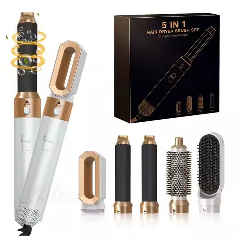 5 in 1 Hair Curler Hot Comb Set Professional Curling Iron Hair Straightener Styling Tool  Airwrap Hair Dryer Household