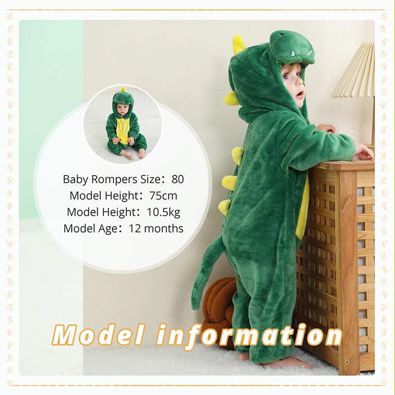MICHLEY NEW Carnival Blue Dragon Baby Rompers Winter Costume Clothes Cartoon Jumpsuit Bodysuits Overall For Girl Boy Bebe 2-36M