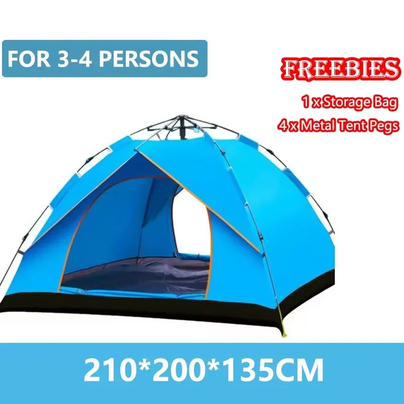 Goture 6-7Person Waterproof Automatic Tent 240*240*150cm Double Layer Camping Tent Outdoor Dome Camping Family Tent Couple Tents