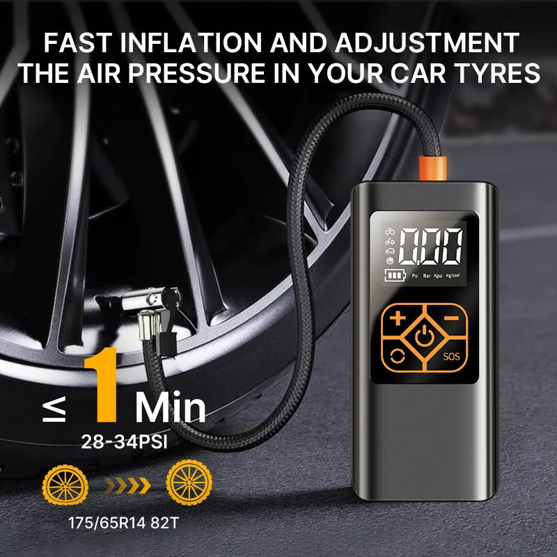 Car Tire Inflator 150psi Air Pump Portable Cordless Air Compressor Electric Air Injector For Motocycle Bicycle Balls Tyre Tools
