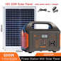 Solar Generator 460Wh Portable Power Station 300W 500WLiFePo4 Batteries 110V 220V Energy Storage Supply LED For Camping RV Trip