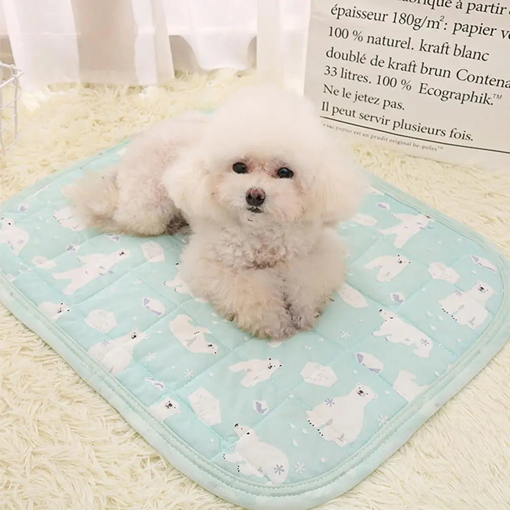 Summer Pet Ice Silk Mat Cat Dog Cooling Pad Mattress Sleeping Pad Washable Sofa Breathable Pet Dog Bed Pet Supplies