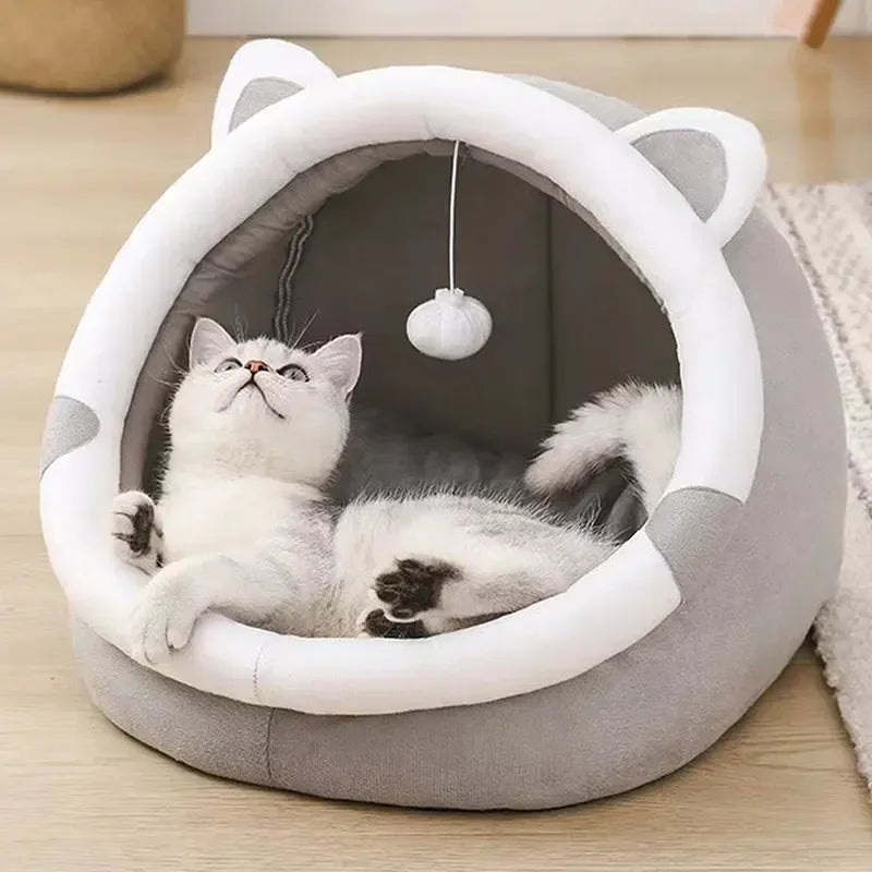 Super Cat Bed Warm Pet House Kitten Cave Cushion Cat House Warm Sleeping Dog Basket Tent Small Dog Mat Supplies Bed For Cats