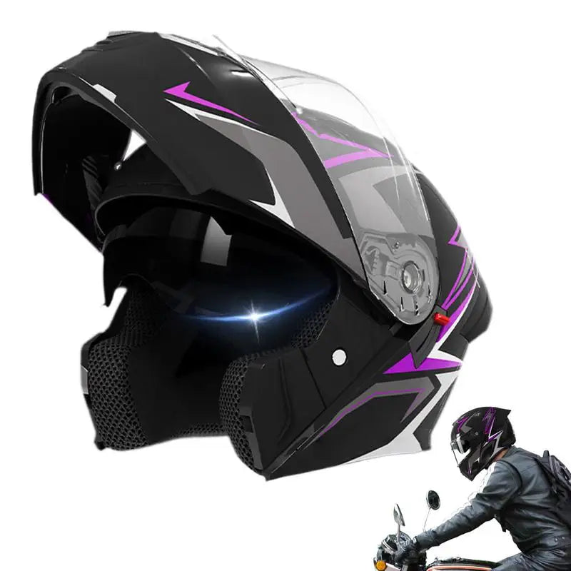 Adult Motorcycle Helmet Motorcycle Open Face Helmet Double Visor Protective Gear Headgear For Racing Street Riding Sportbike