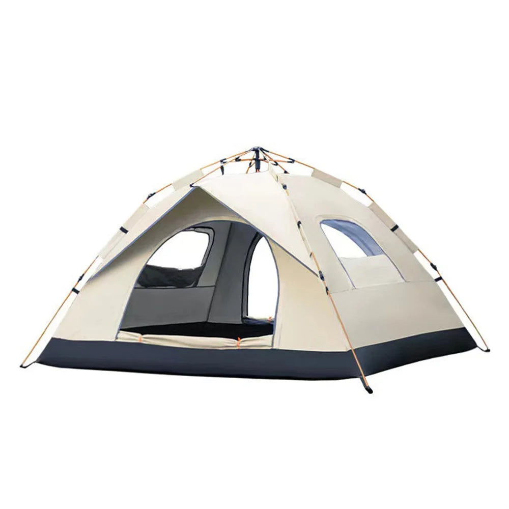 Portable Automatic Automatic Tent, Fully House, Outdoor Camping, Silver Glue Coating, Waterproof Windows and Doors Against Mosqu