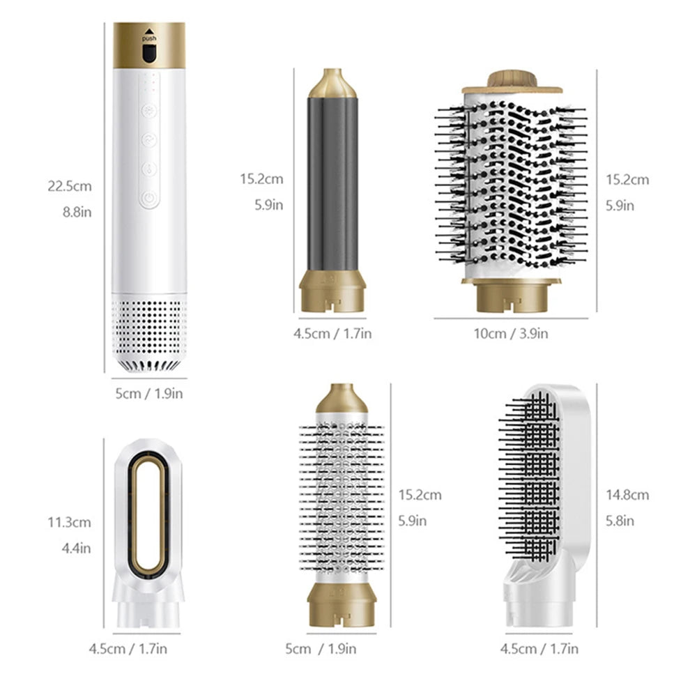 High Speed 110000rpm 6 in 1 Hair Dryer Professional Hair Styler Multi Curling Iron Hair Straightener Hot Air Brush Styling Tools