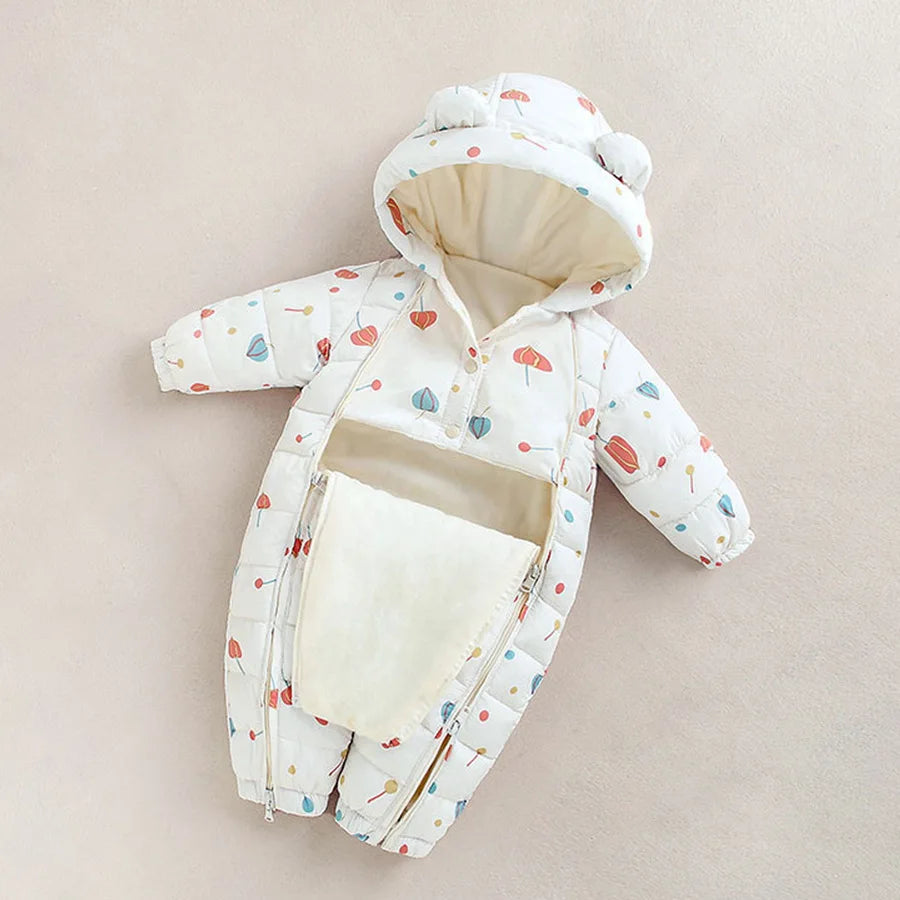 New born Autumn Winter Overall For Children Infant Thicken Clothes Boy Hooded Baby costume little Girls clothing toddler Romper