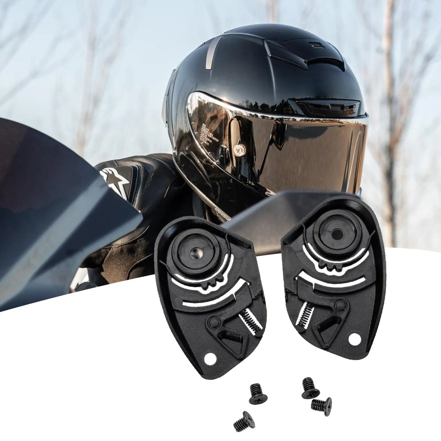 2Pcs Open Face Helmet Bases Visors Base Plate Practical Accessory Sturdy Helmet Lens Bases Replacement for GP