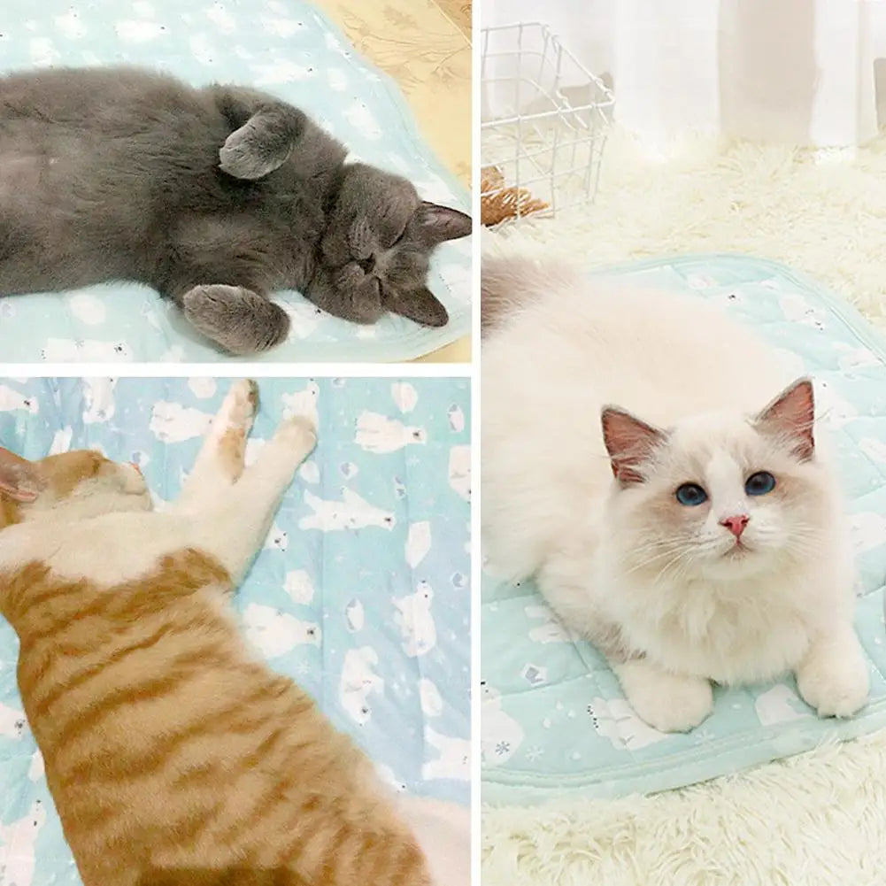 Summer Pet Ice Silk Mat Cat Dog Cooling Pad Mattress Sleeping Pad Washable Sofa Breathable Pet Dog Bed Pet Supplies