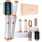 6 In 1 Hair Dryer Brush Electric Blow Dryer Comb Hairdryer Negative Ionic Hair Blower Brush Air Styling Hair Curler Curling Wand