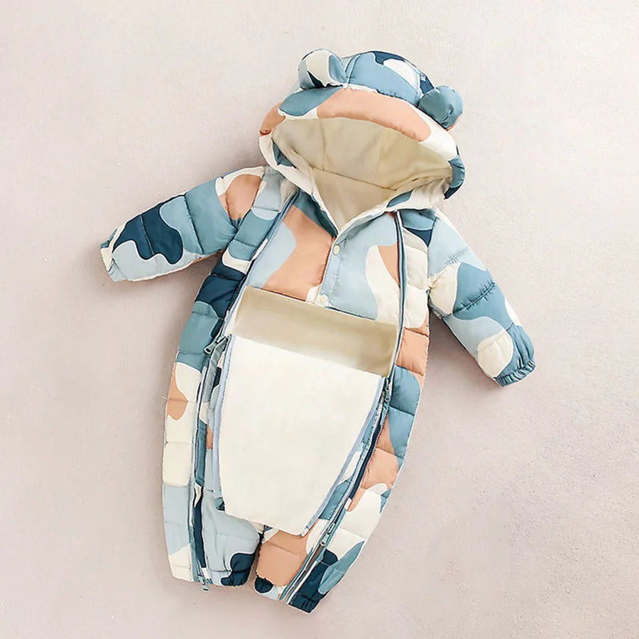 New born Autumn Winter Overall For Children Infant Thicken Clothes Boy Hooded Baby costume little Girls clothing toddler Romper