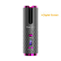 Wireless Electric Hair Curler Portable Travel Home Use 6 Timing 6 Temp. LED Cordless Automatic Hair Curler for Curls or Waves