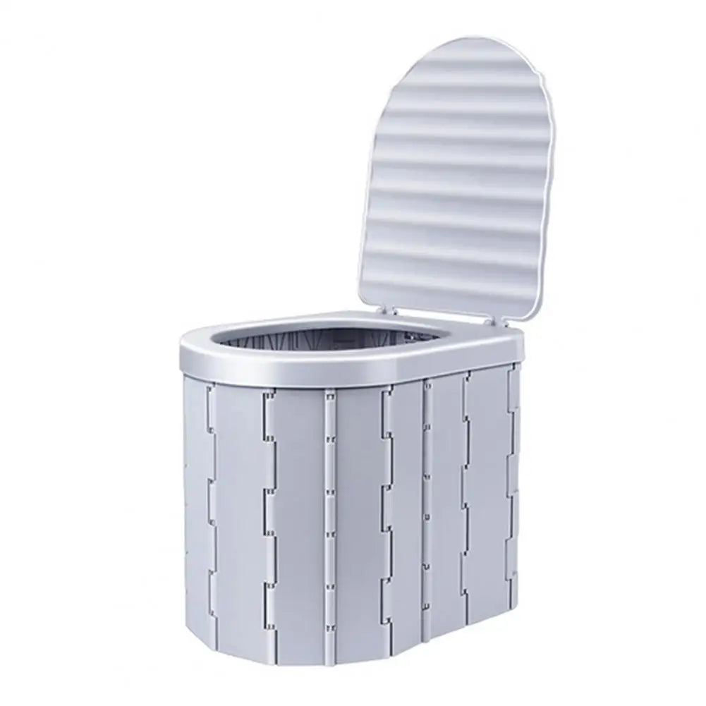 Camping Folding Toilet with Lid Great Load Bearing Travel Toilet Wide Seat Adult Car Potty with Storage Bag And Trash Bags