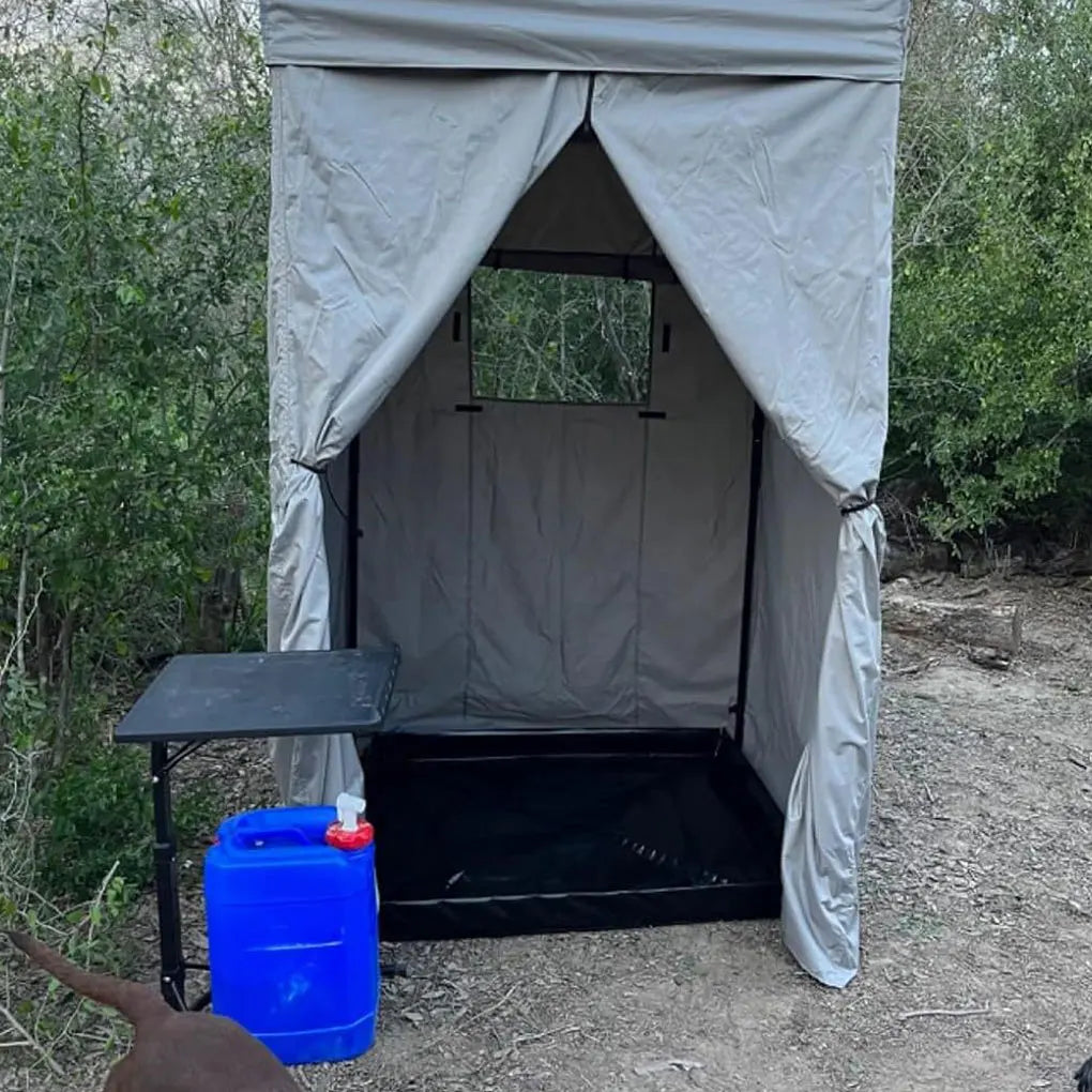 Folding Shower Tent Base 104x104x13cm Portable Shower Tray with Drain Use with Portable Shower Canopy Base for Indoor Outdoor